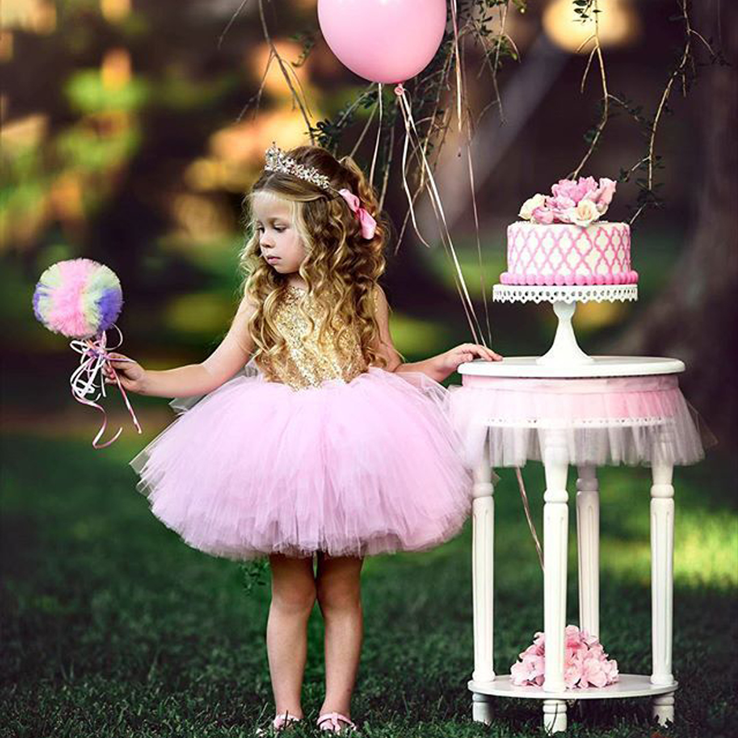 Princess Kids Baby Fancy Dress Sequins Party Dress For Girl Clothes Children Backless Design Dresses