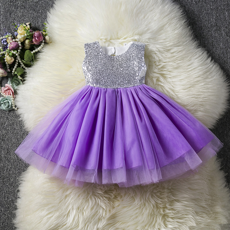 Princess Kids Baby Fancy Dress Sequins Party Dress For Girl Clothes Children Backless Design Dresses