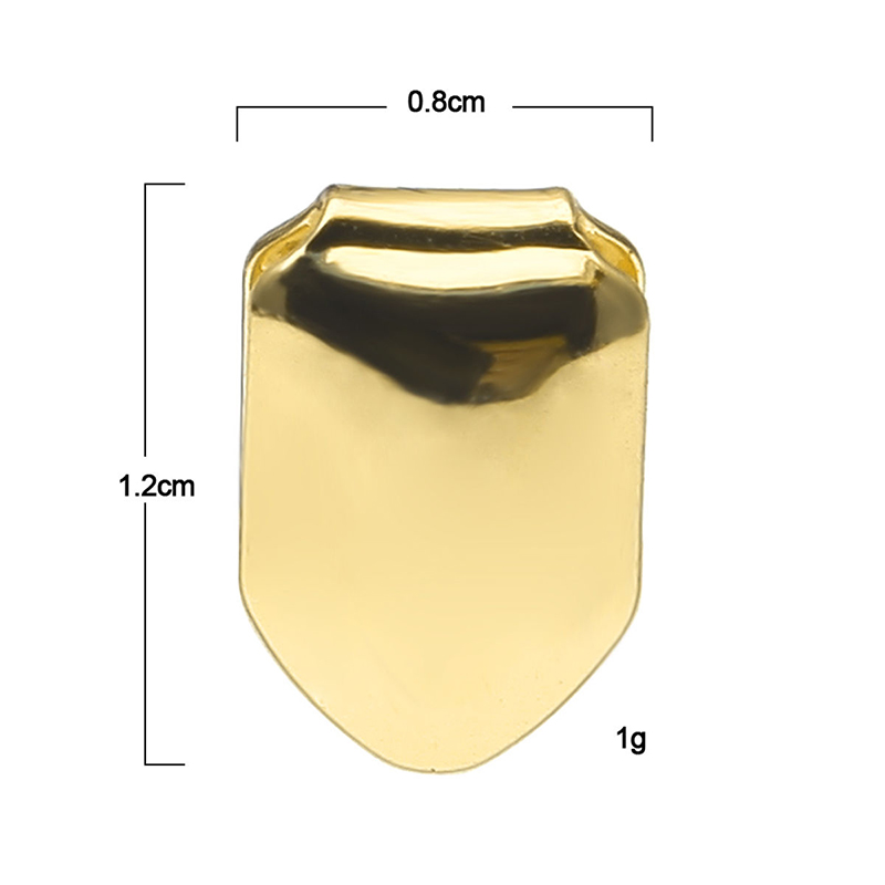 Gold Trendy Rock Rapper Hip Hop Grillz Caps Mold Top &amp; Bottom Grill Body Jewelry Single Teeth