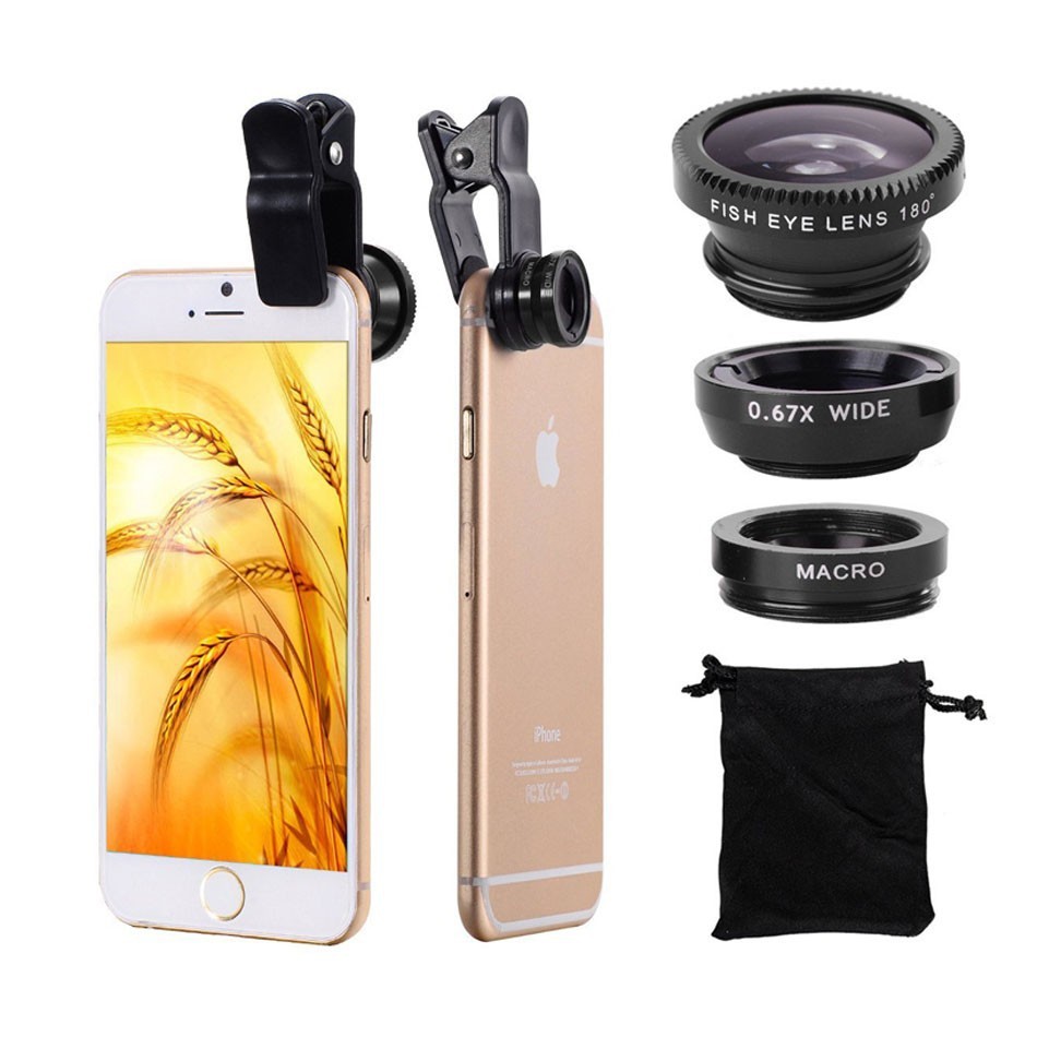 10 In 1 Universal Phone Camera Zoom Lens Telephoto Lens Wide Angle FishEye Tripod for iPhone Phones