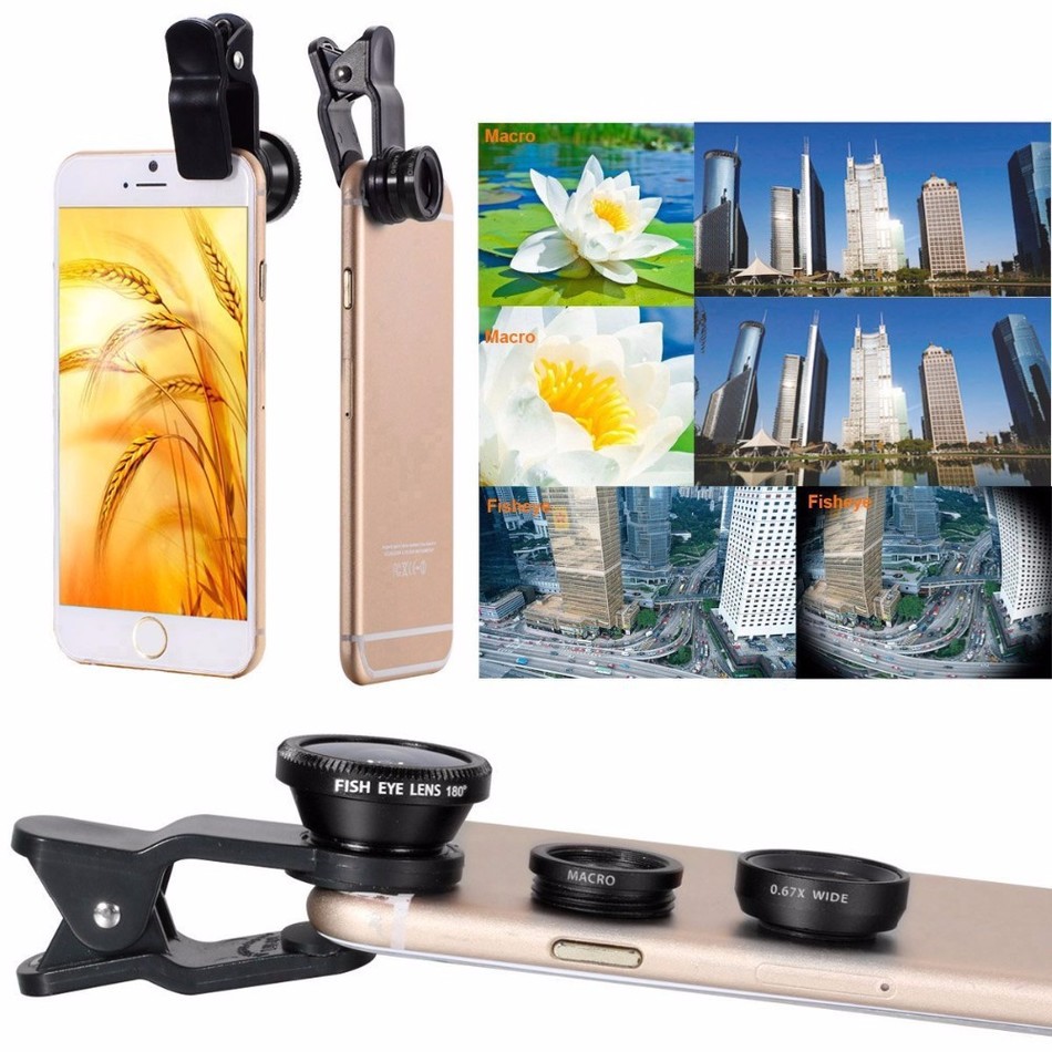 10 In 1 Universal Phone Camera Zoom Lens Telephoto Lens Wide Angle FishEye Tripod for iPhone Phones