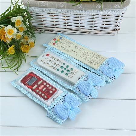 3PCs Rural Fabric And Lace Video Home TV Air Condition Remote Controler Protector Case Cover