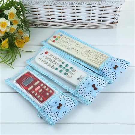 3PCs Rural Fabric And Lace Video Home TV Air Condition Remote Controler Protector Case Cover