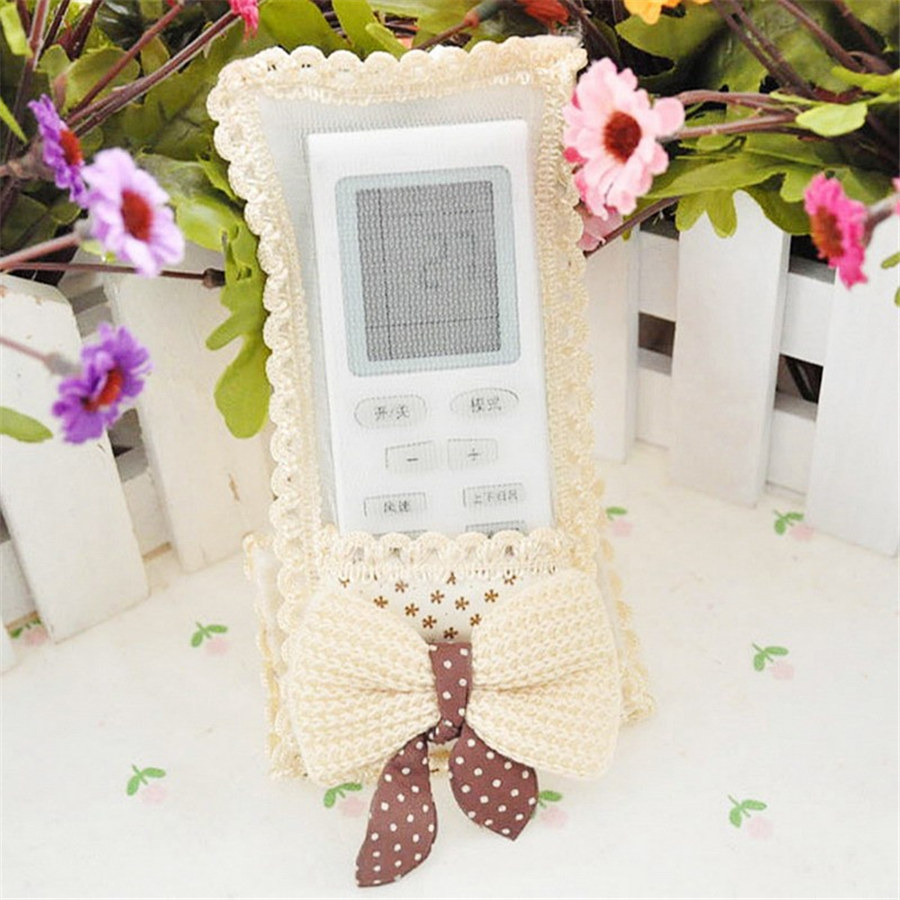 3PCs Rural Fabric And Lace Video Home TV Air Condition Remote Controler Protector Case Cover