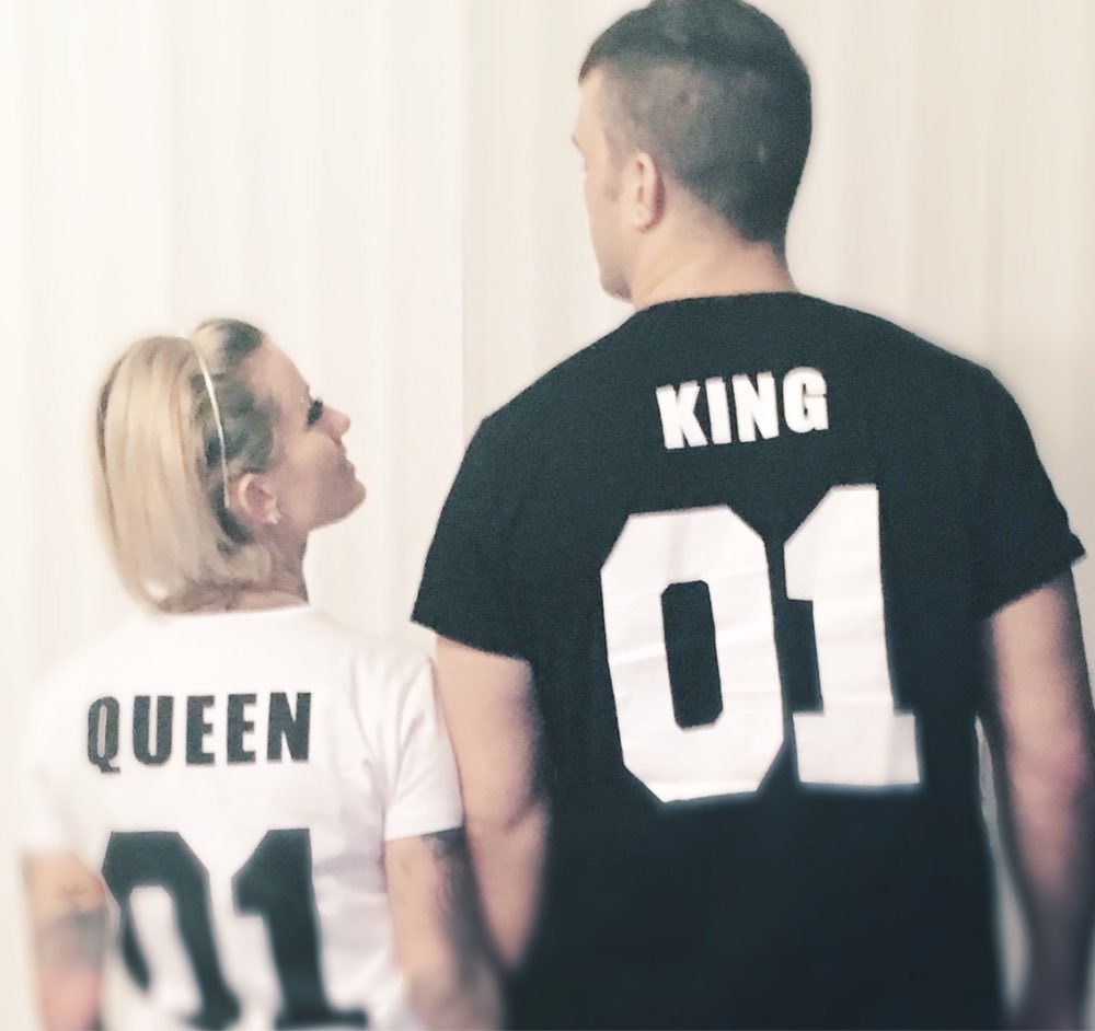 Couple Women T-shirts Printed Queen King Letter O Neck Short Sleeve Lovers Shirts