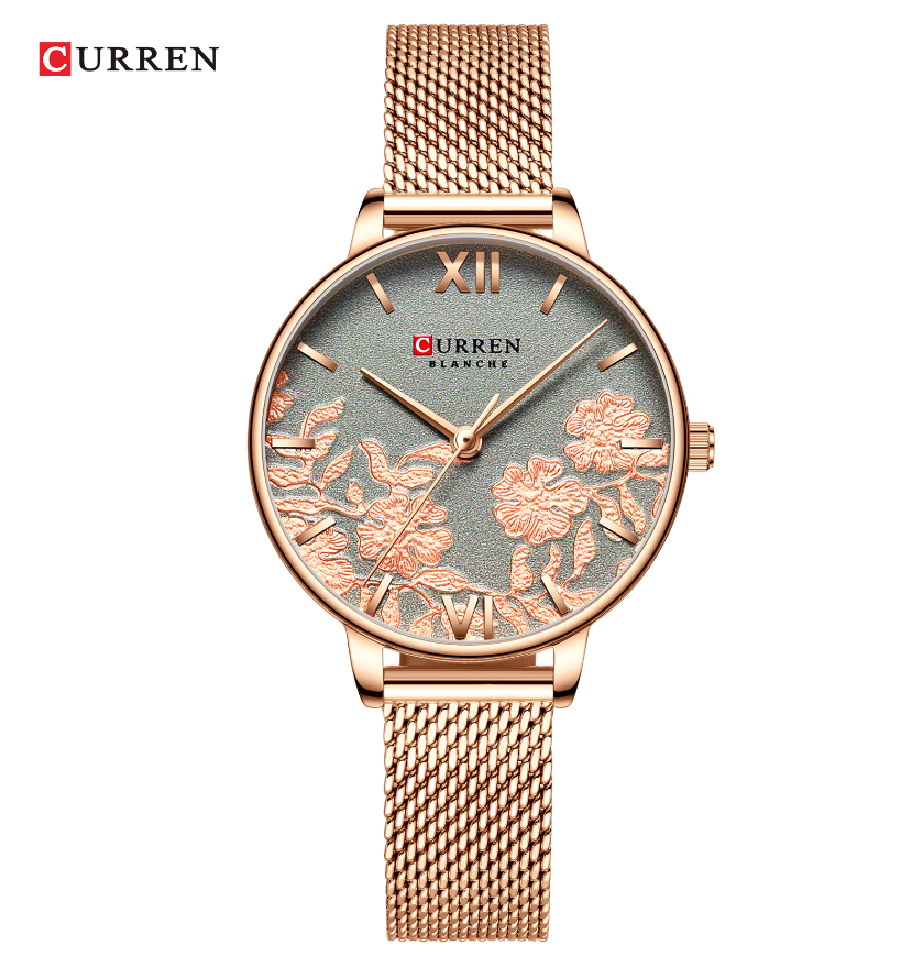 CURREN Women&apos;s Watches Top Brand Luxury Stainless Steel Strap Wristwatch Rose Clock Watch Sales