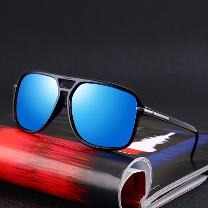 Fashion Sunglasses Men Polarized Sunglasses Men Driving Mirrors Coating Points Black Frame Eyewear