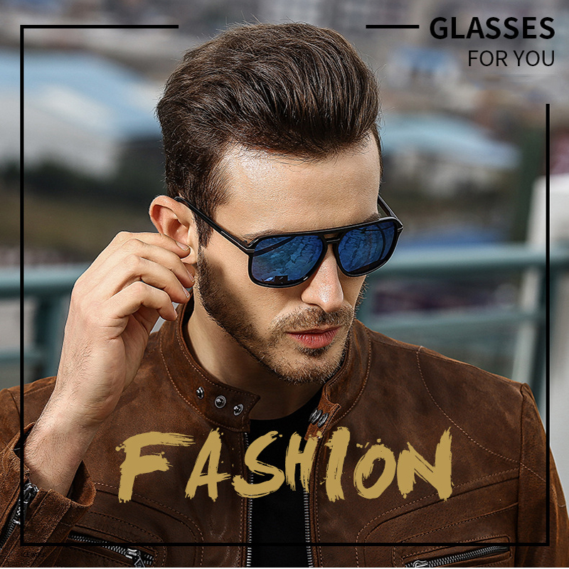 Fashion Sunglasses Men Polarized Sunglasses Men Driving Mirrors Coating Points Black Frame Eyewear
