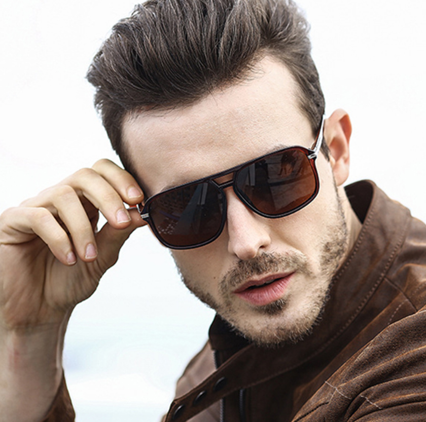 Fashion Sunglasses Men Polarized Sunglasses Men Driving Mirrors Coating Points Black Frame Eyewear