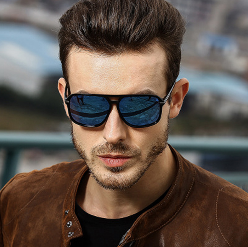 Fashion Sunglasses Men Polarized Sunglasses Men Driving Mirrors Coating Points Black Frame Eyewear