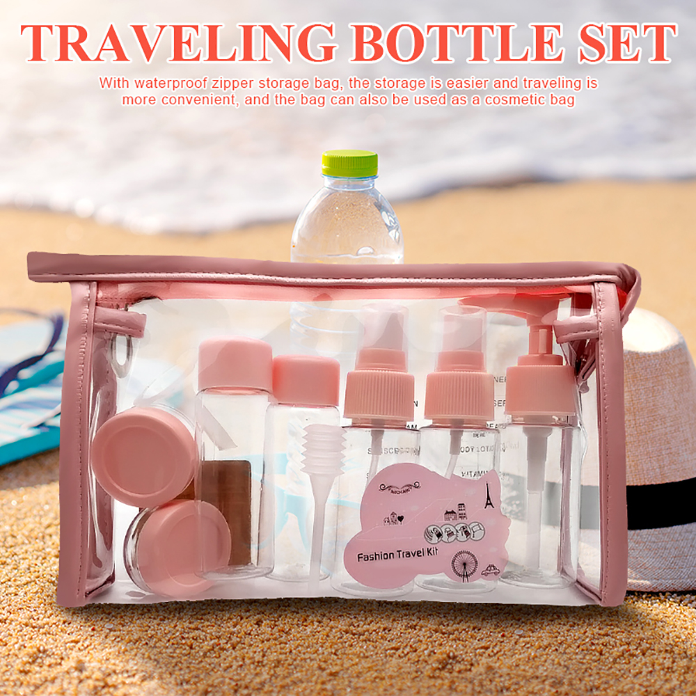 11pcs/Set Portable Spray Refillable Bottles Kit Cream Lotion Makeup Container Travel Spray Bottles