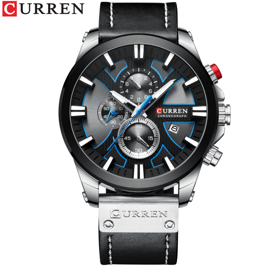CURREN Watch Chronograph Sport Men&apos;s Watches Quartz Clock Leather Male Wristwatch Gift Sales