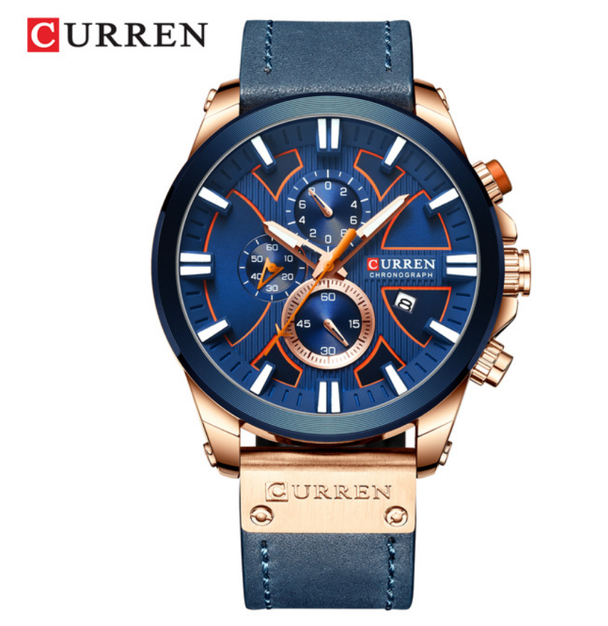 CURREN Watch Chronograph Sport Men&apos;s Watches Quartz Clock Leather Male Wristwatch Gift Sales