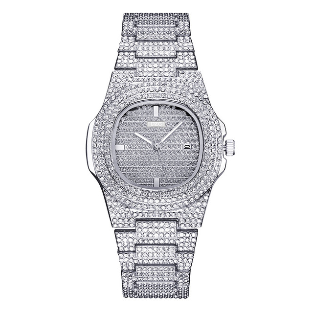 Hot Rose Gold Women&apos;s Watches Stainless Steel Band Watch Fashion Quartz Gold Watch Crystal Diamond