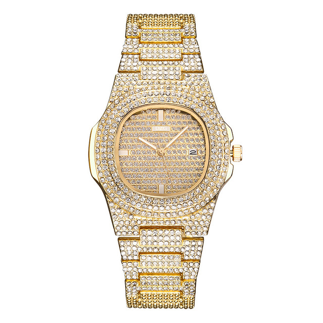 Hot Rose Gold Women&apos;s Watches Stainless Steel Band Watch Fashion Quartz Gold Watch Crystal Diamond