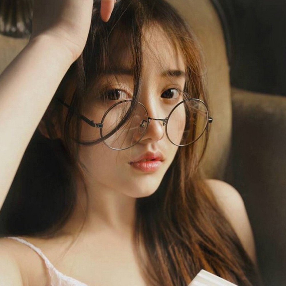 Women Men Round Spectacle Glasses Frames Glasses With Clear Glass Optical Frame Transparent Glasses