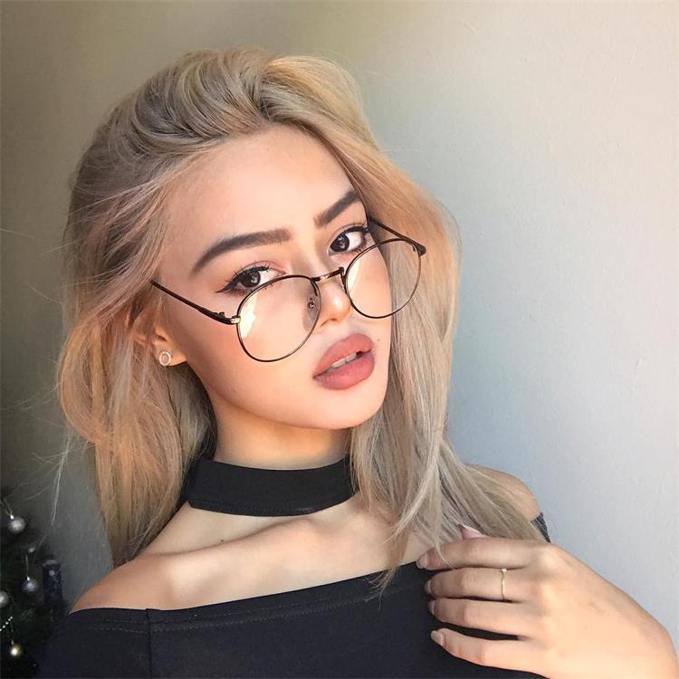 New Designer Women Glasses Optical Frames Metal Round Glasses Frame Clear lens Eyeware Silver Gold