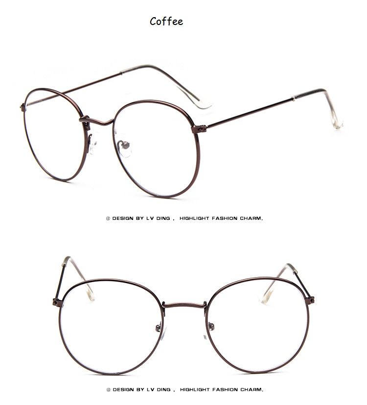 New Designer Women Glasses Optical Frames Metal Round Glasses Frame Clear lens Eyeware Silver Gold