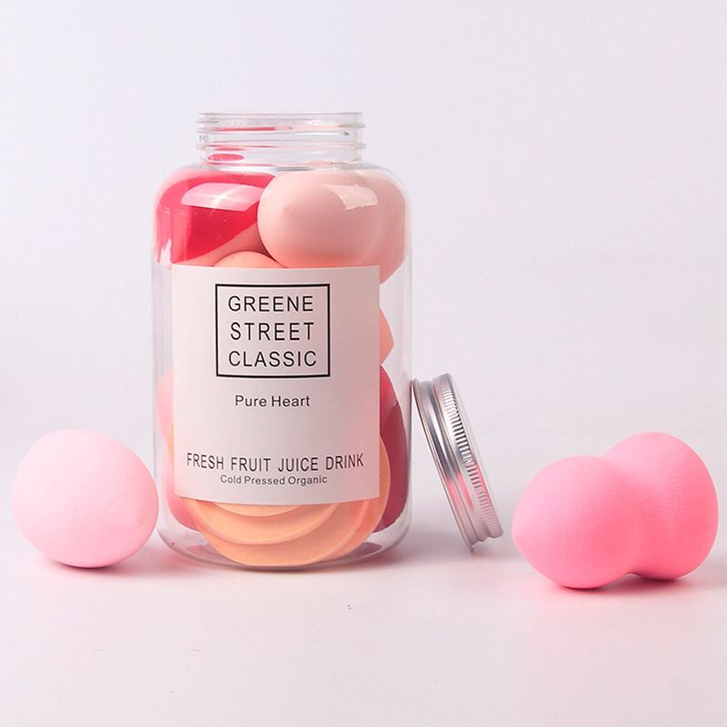 10Pcs Makeup Puff Foundation Sponge Powder Cream Blending Face Beauty Blenders Makeup with Bottle