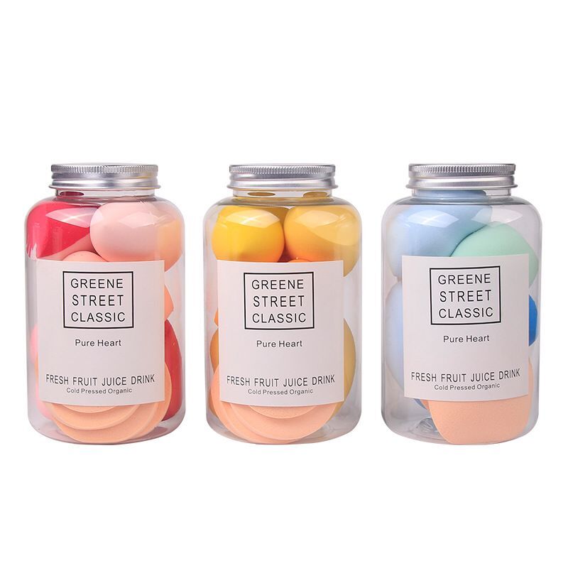 10Pcs Makeup Puff Foundation Sponge Powder Cream Blending Face Beauty Blenders Makeup with Bottle