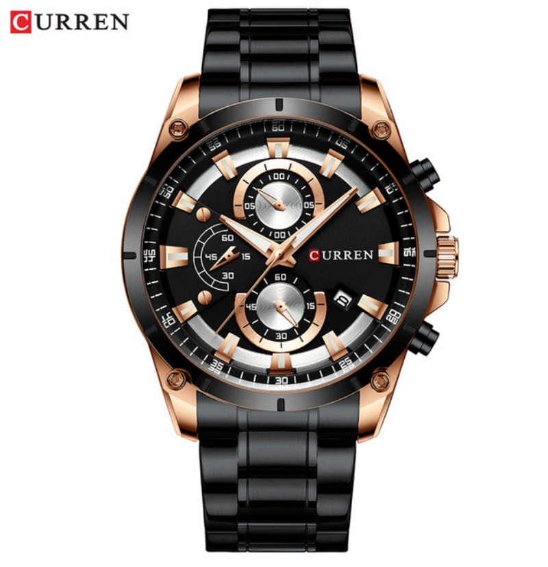 CURREN Creative Design Men's Watches Luxury Quartz Watches with Stainless Steel Sport Watch