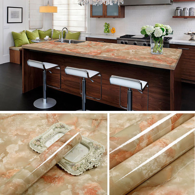 Marble Vinyl Film Self Adhesive Waterproof Wallpaper for Bathroom Kitchen Cupboard PVC Wall Stickers