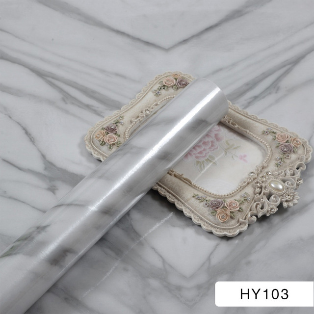 Marble Vinyl Film Self Adhesive Waterproof Wallpaper for Bathroom Kitchen Cupboard PVC Wall Stickers