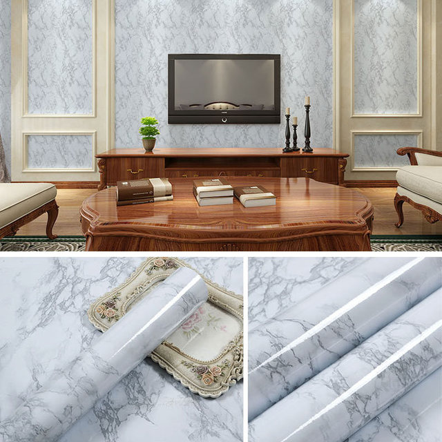 Marble Vinyl Film Self Adhesive Waterproof Wallpaper for Bathroom Kitchen Cupboard PVC Wall Stickers