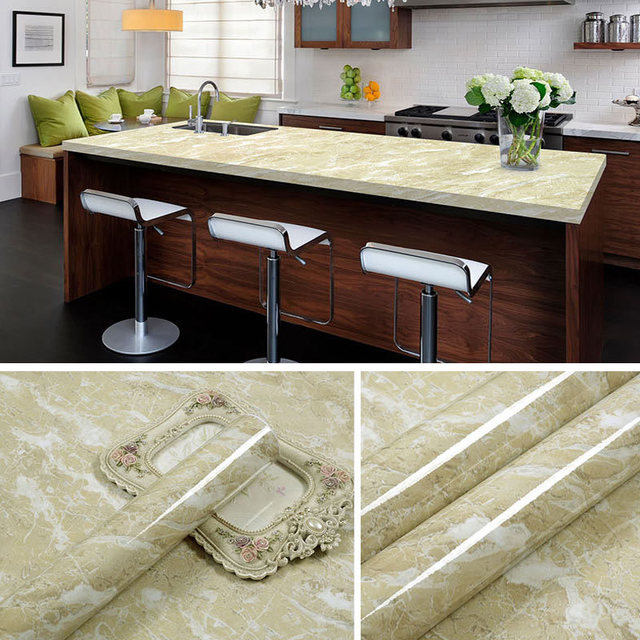 Marble Vinyl Film Self Adhesive Waterproof Wallpaper for Bathroom Kitchen Cupboard PVC Wall Stickers
