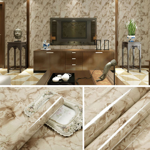 Marble Vinyl Film Self Adhesive Waterproof Wallpaper for Bathroom Kitchen Cupboard PVC Wall Stickers