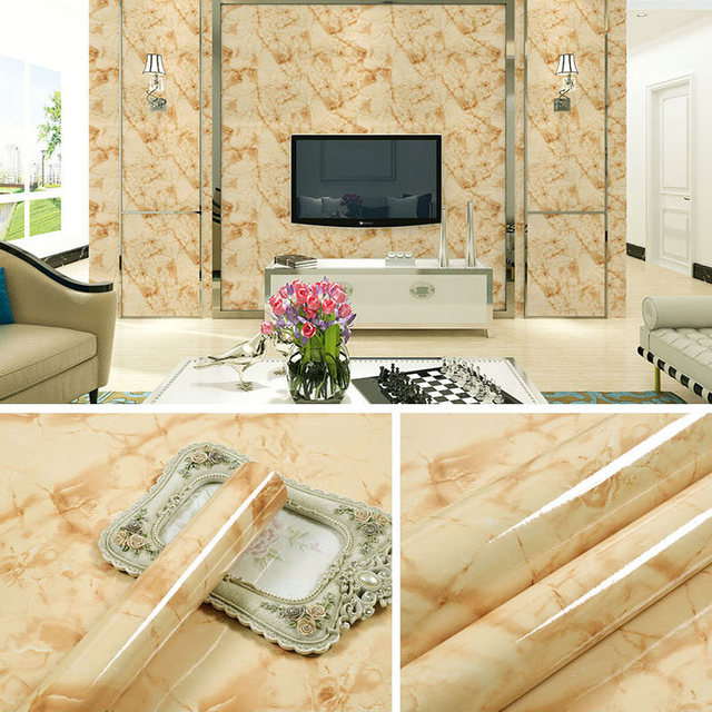 Marble Vinyl Film Self Adhesive Waterproof Wallpaper for Bathroom Kitchen Cupboard PVC Wall Stickers