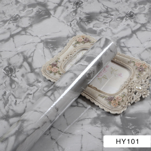 Marble Vinyl Film Self Adhesive Waterproof Wallpaper for Bathroom Kitchen Cupboard PVC Wall Stickers