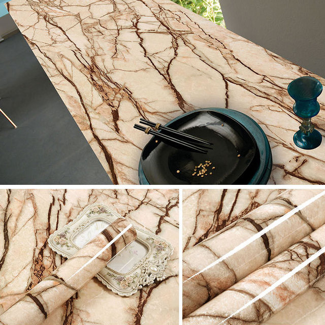 Marble Vinyl Film Self Adhesive Waterproof Wallpaper for Bathroom Kitchen Cupboard PVC Wall Stickers