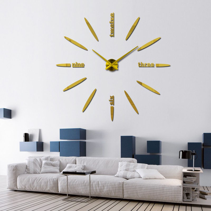 3D Quartz Wall Clock Modern Design Acrylic Wall Clocks Wall Sticker Decor Clock Home Living Room
