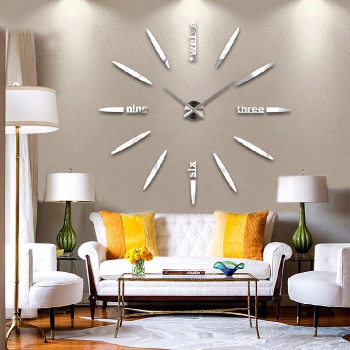 3D Quartz Wall Clock Modern Design Acrylic Wall Clocks Wall Sticker Decor Clock Home Living Room