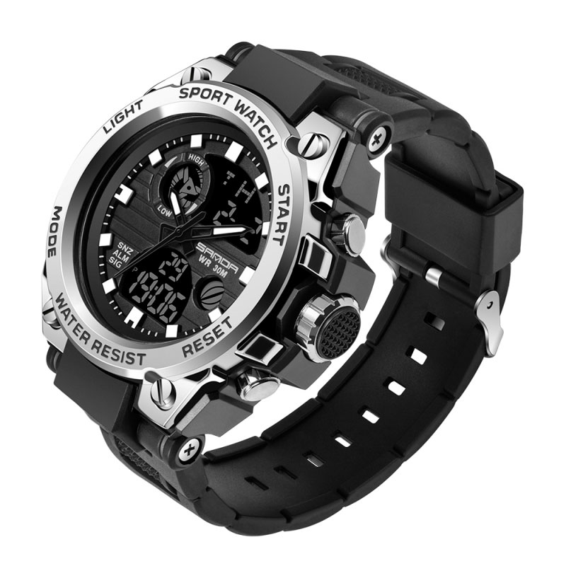 SANDA Sports Men&apos;s Watches Top Brand Luxury Military Digital Watches Waterproof S Shock Clock Sales
