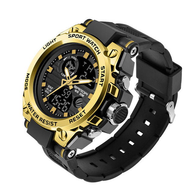 SANDA Sports Men&apos;s Watches Top Brand Luxury Military Digital Watches Waterproof S Shock Clock Sales