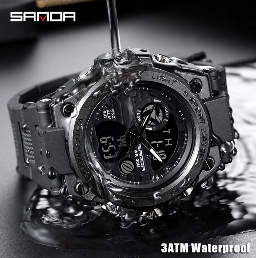 SANDA Sports Men&apos;s Watches Top Brand Luxury Military Digital Watches Waterproof S Shock Clock Sales
