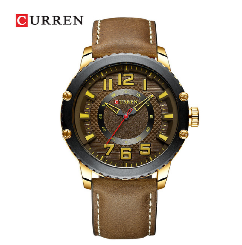 CURREN Casual Leather Men's Watches Business Quartz Watches New Unique Clock Male Watches Sales