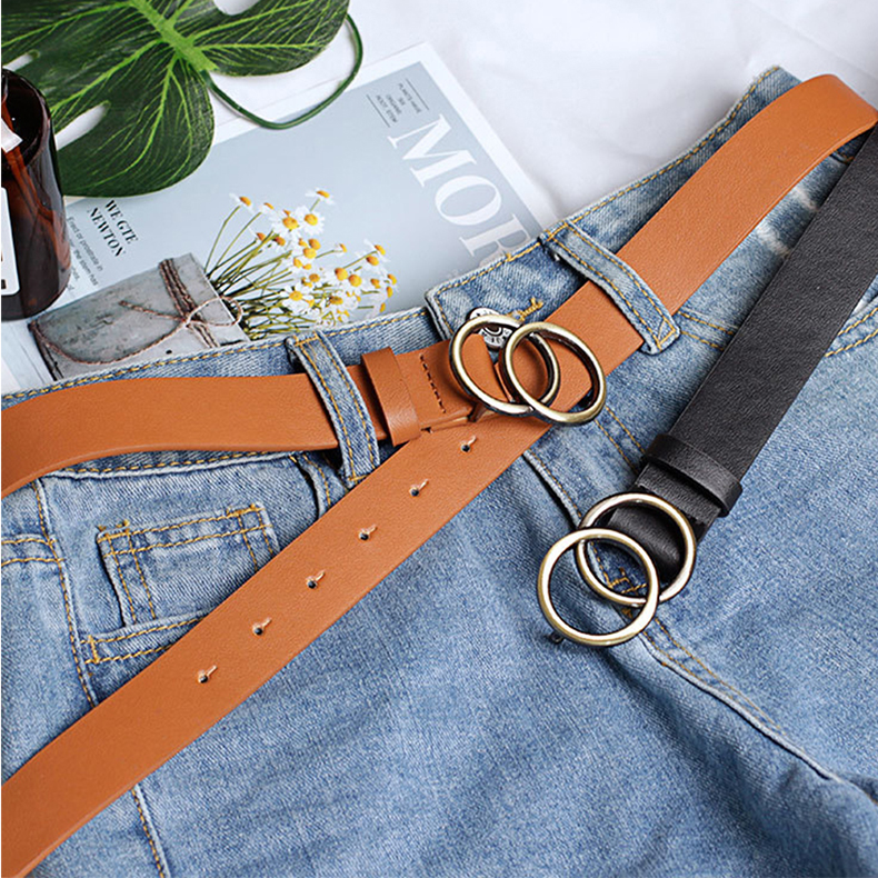 New Fashion Round Buckle Belts Women Casual Belt Ladies Jeans With Dress Belt For Trousers
