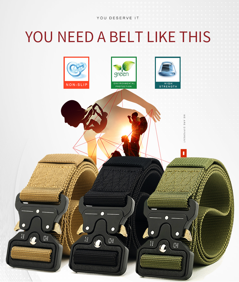 New Tactical Belts Military High Quality Nylon Men Training Belt Metal Multifunctional Buckle Belts