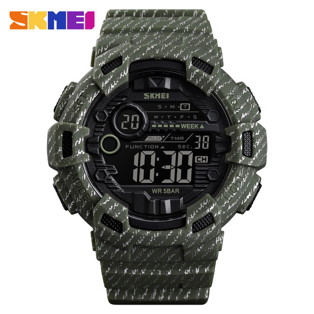 SKMEI Fashion Sport Watch Men Alarm Clock Cowboy Waterproof Men's Watches Denim Digital Watches
