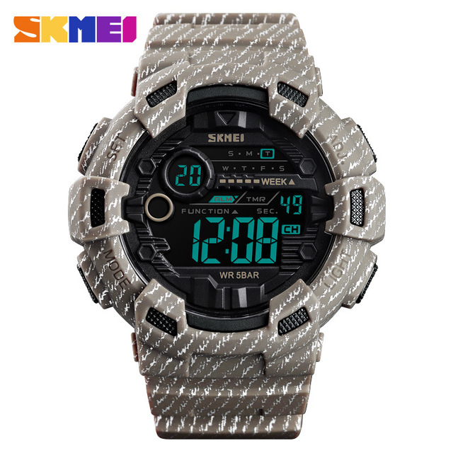 SKMEI Fashion Sport Watch Men Alarm Clock Cowboy Waterproof Men's Watches Denim Digital Watches