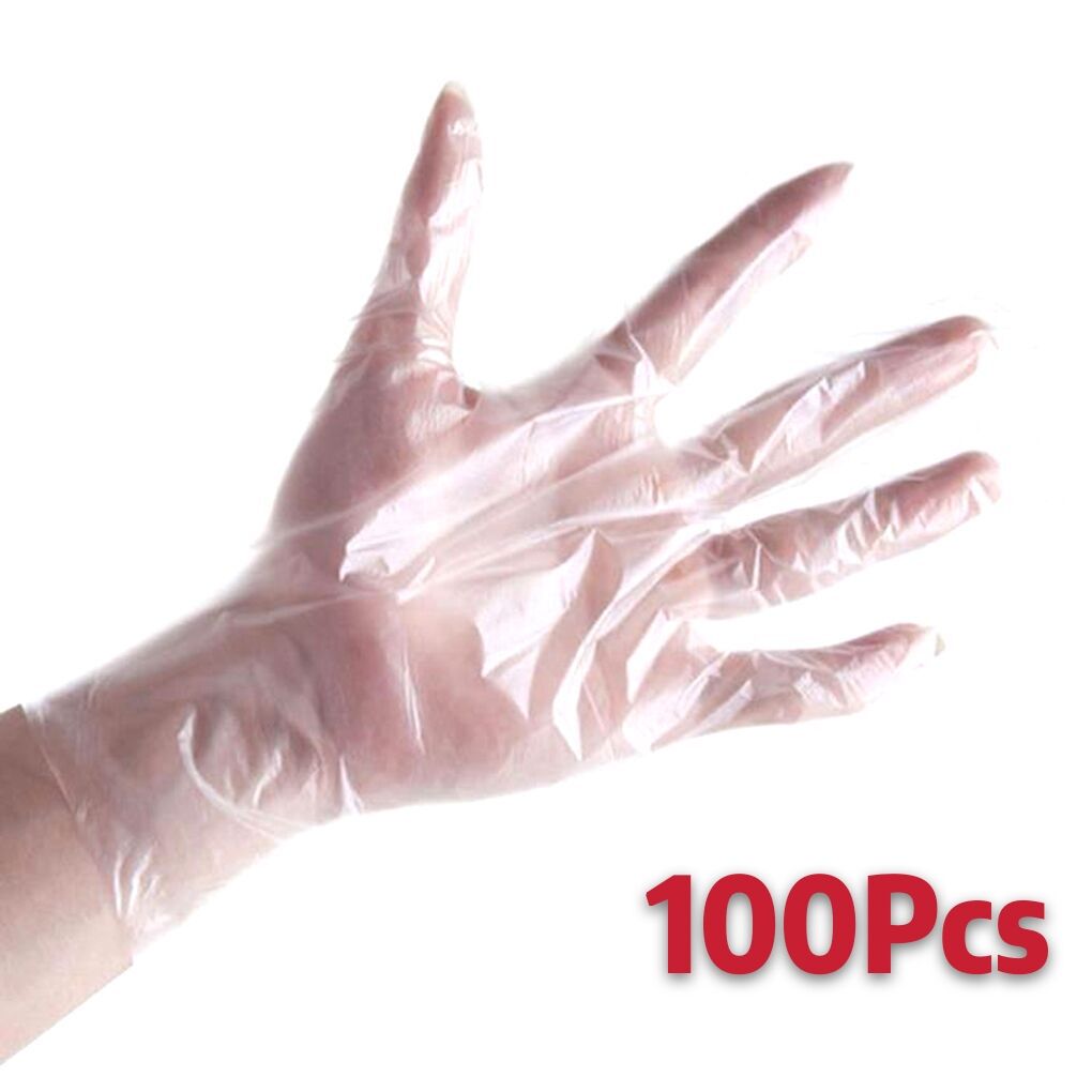 100PCS Food Plastic Gloves Disposable Gloves Restaurant Kitchen BBQ Fruit Vegetable Gloves