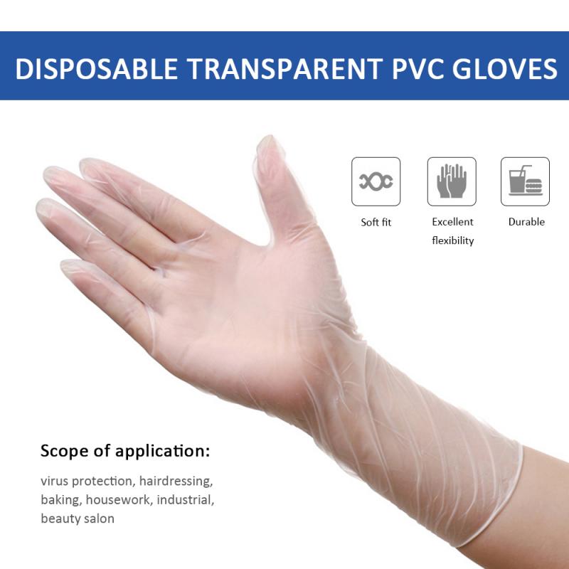 100PCS PVC Disposable Gloves Dishwashing/Kitchen/Medical /Latex/Rubber/Garden Gloves Universal