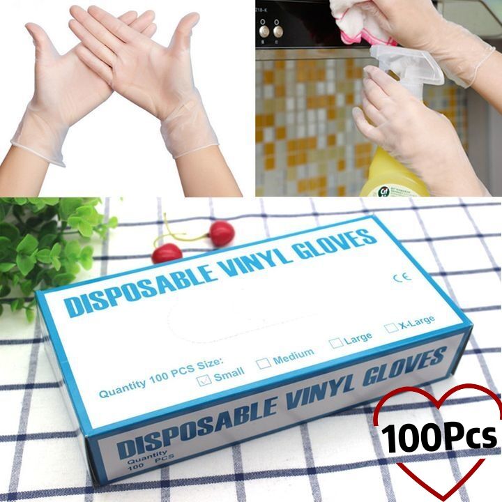 100PCS PVC Disposable Gloves Dishwashing/Kitchen/Medical /Latex/Rubber/Garden Gloves Universal