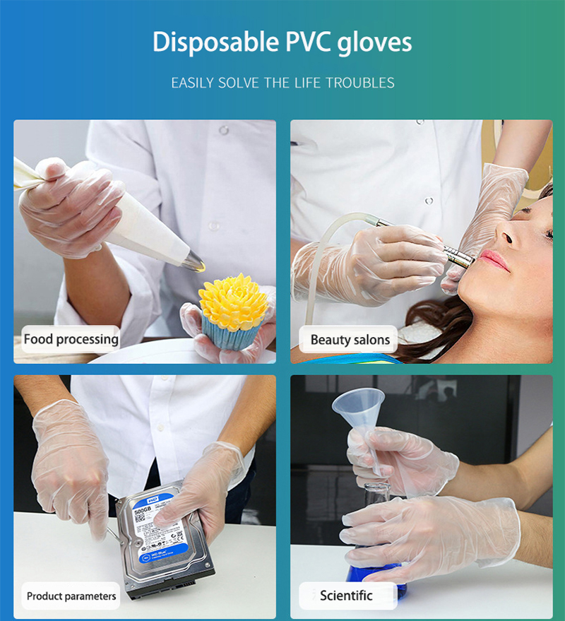 100PCS PVC Disposable Gloves Dishwashing/Kitchen/Medical /Latex/Rubber/Garden Gloves Universal