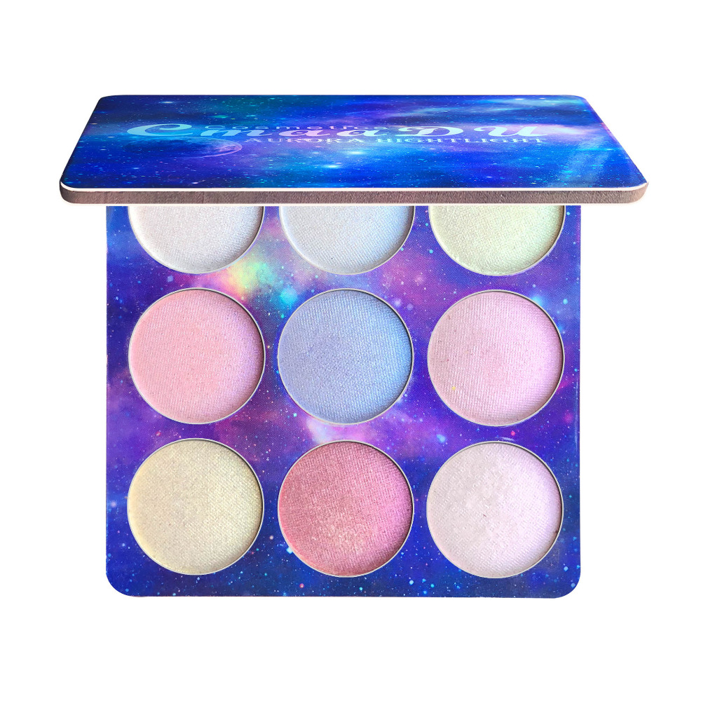 CmaaDu 9 Color Holographic Bright Chameleon High Pigment Glitter Eye Shadow Powder Palette Makeup