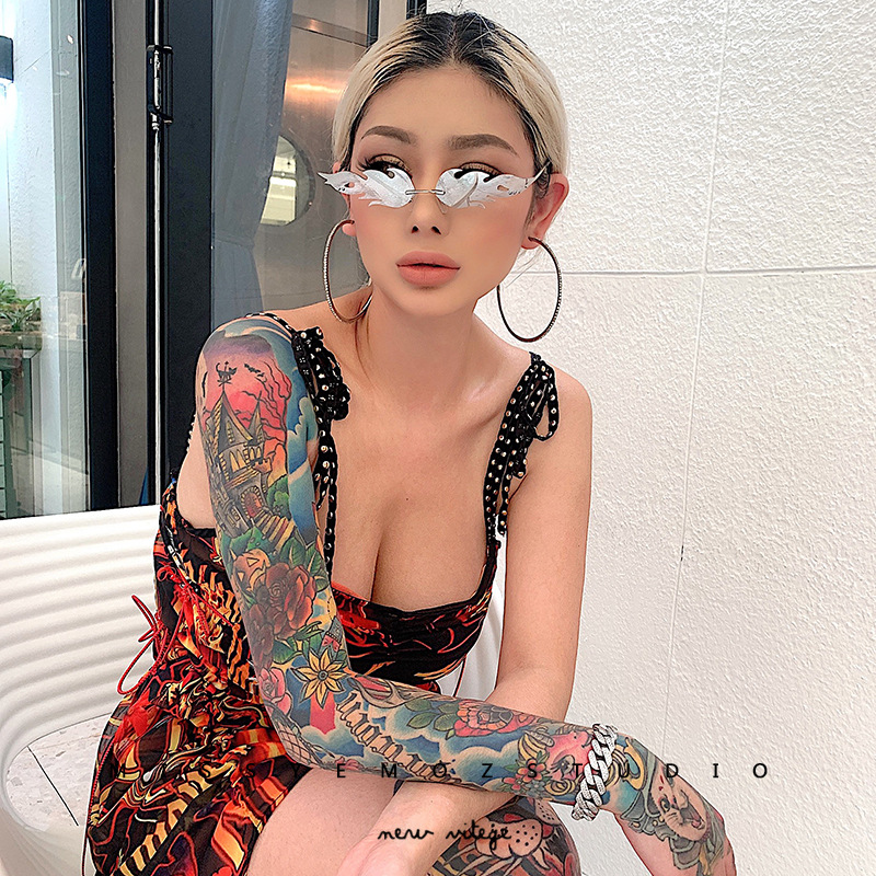 Cat Eye Sunglasses Women Vintage Brand Designer Glasses Men Metal Women Trendy Mirror Eyewear UV400