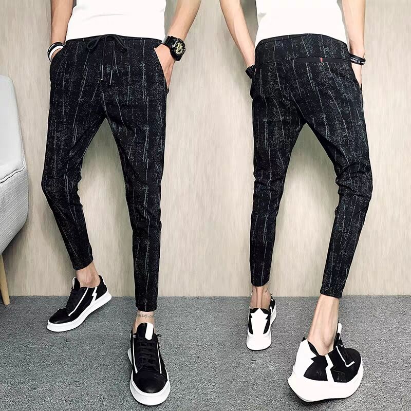 New Men Casual grid Pants Gym Slim Trousers Running Joggers Gym Long Sweatpants Male Haroun Pants